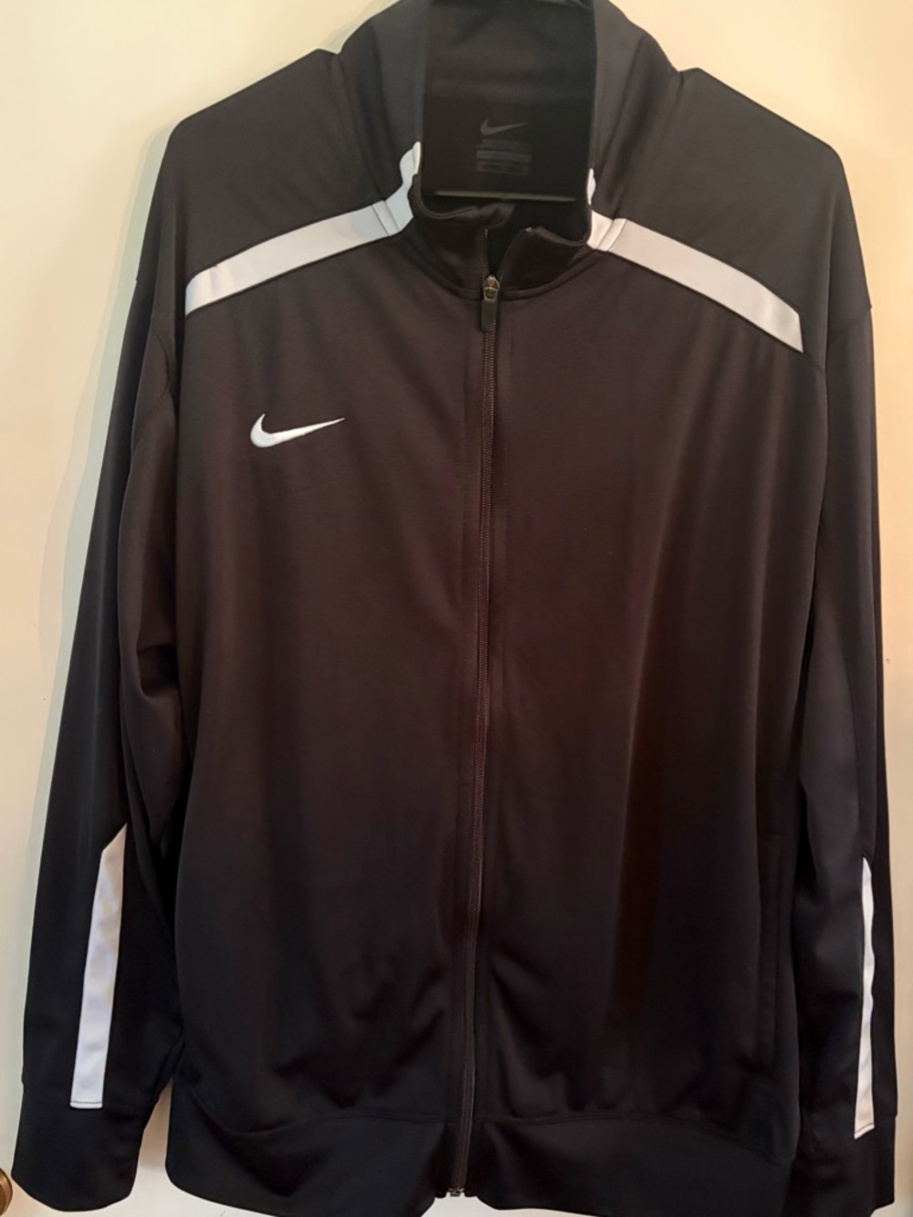 Nike Black Full-Zip Performance Track Jacket with White Accents